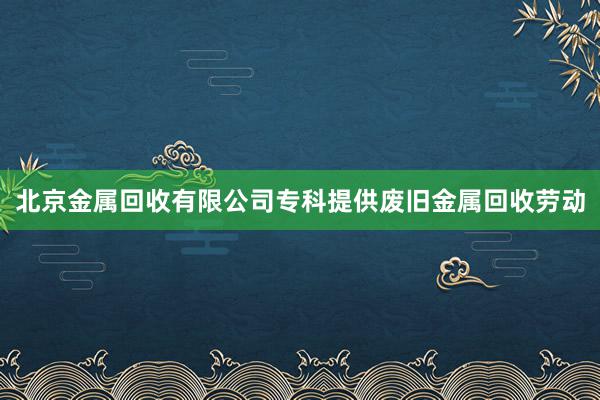 北京金属回收有限公司专科提供废旧金属回收劳动