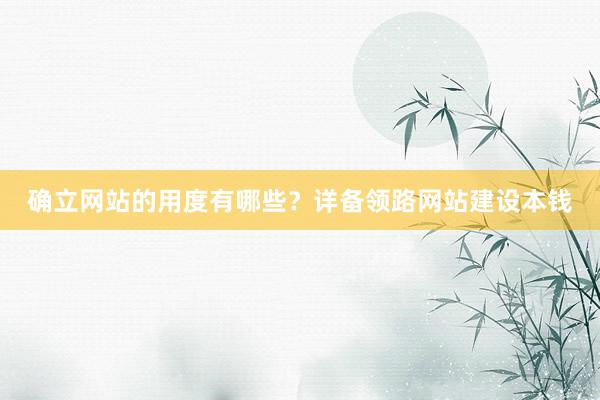 确立网站的用度有哪些？详备领路网站建设本钱