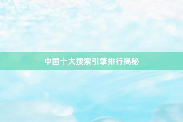 中国十大搜索引擎排行揭秘
